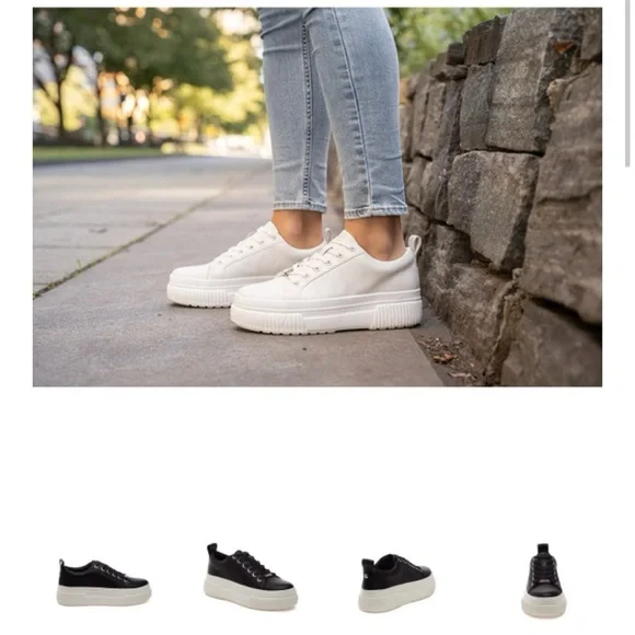 NIB J/SLIDES NYC West Black Leather Sneaker Shoes White Platform Soles Size 9M - Picture 12 of 12